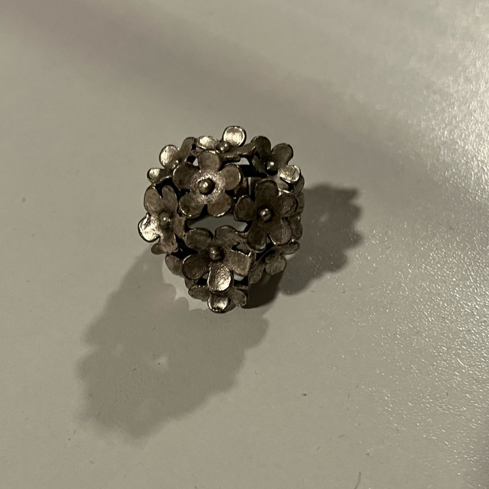 Handmade Silver Floral Statement Ring